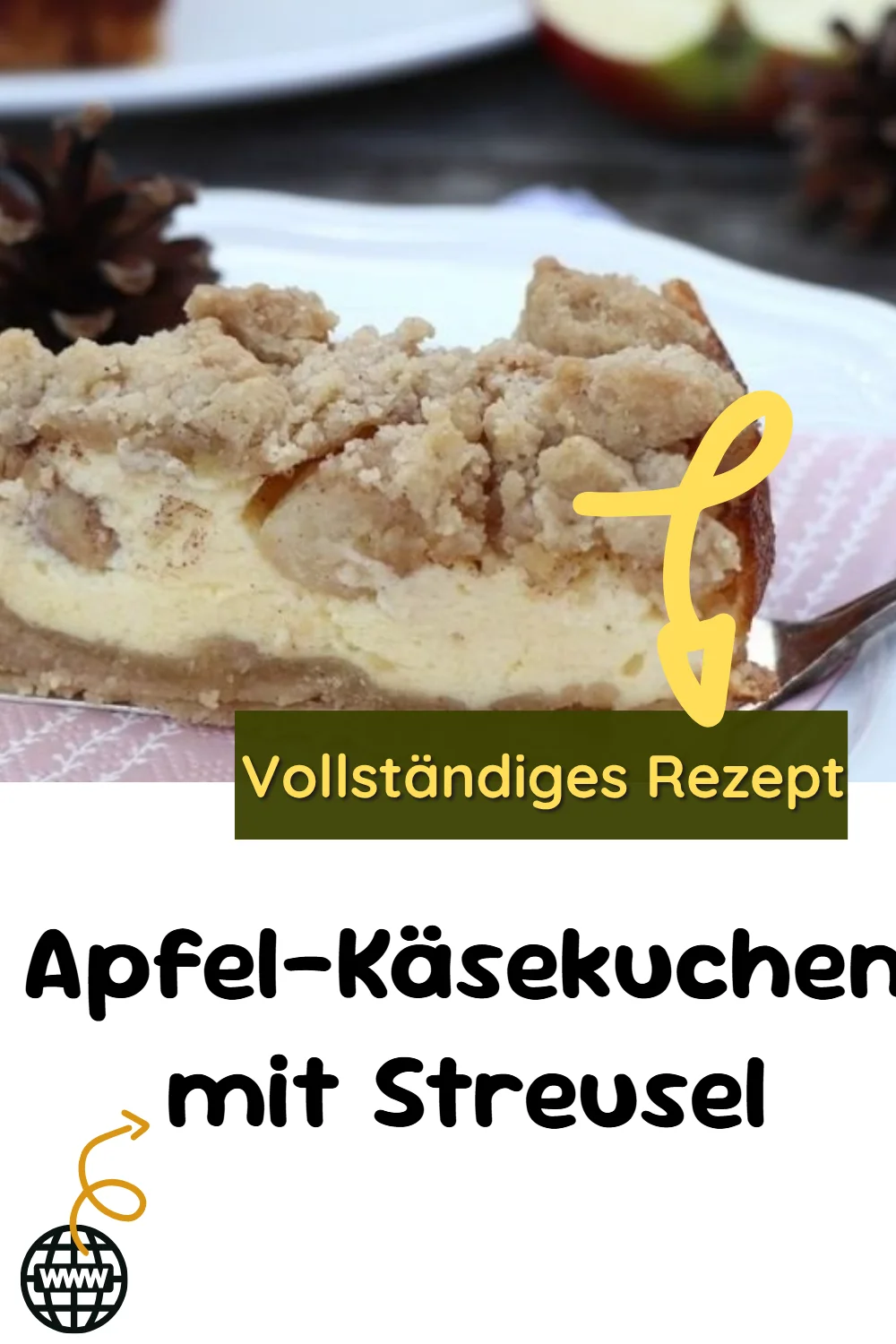Apfel-Käsekuchen mit Streusel