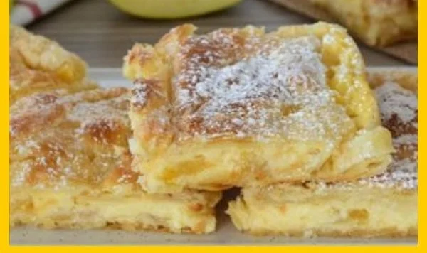 Leckere Apfelpudding Schnitten