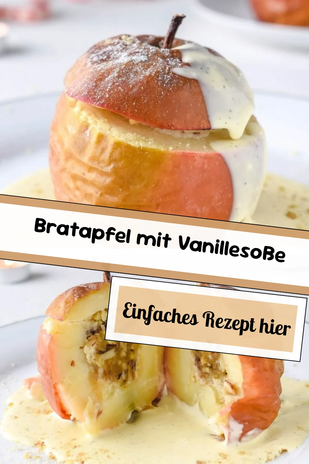 Bratapfel mit Vanillesoße