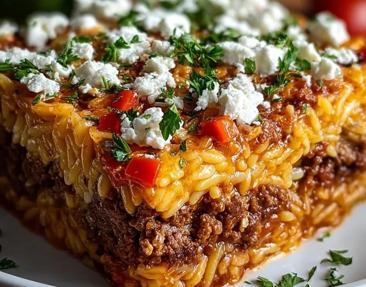 Das Original: Griechischer Kritharaki-Hackauflauf mit Feta