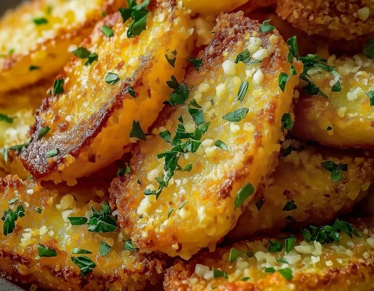 Knusprige Kartoffelspalten mit Knoblauch und Parmesan