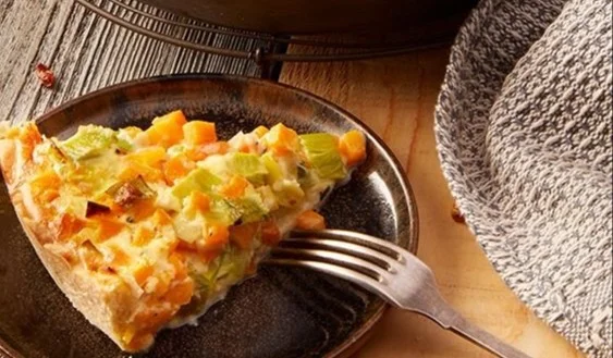 Kürbis-Lauch-Quiche mit Bergkäse