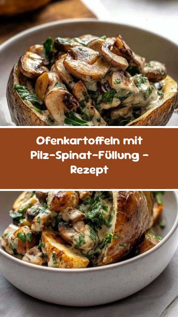 Ofenkartoffeln mit Pilz-Spinat-Füllung - Rezept