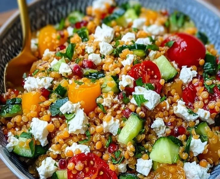 Orientalischer Rote Linsensalat mit Feta
