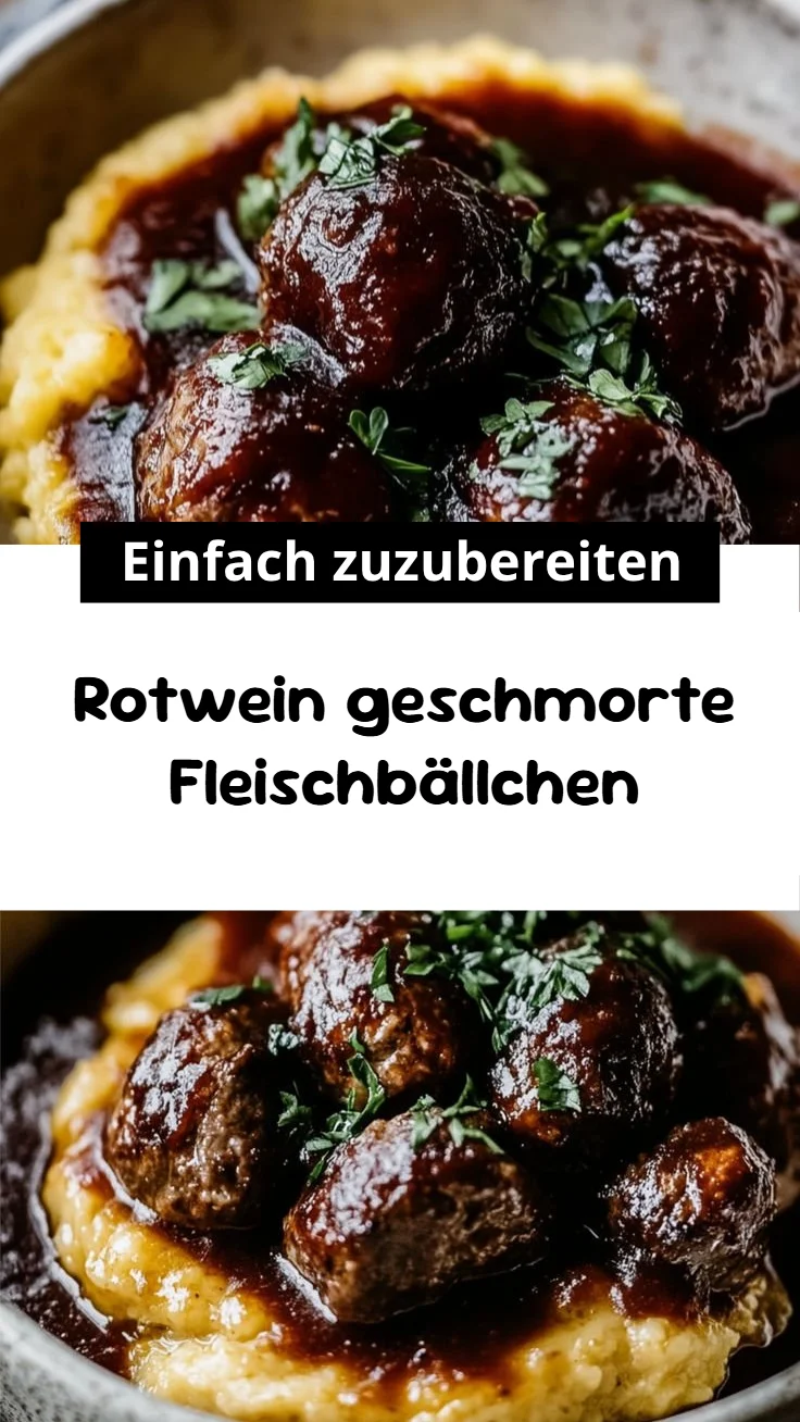 Rotwein geschmorte Fleischbällchen
