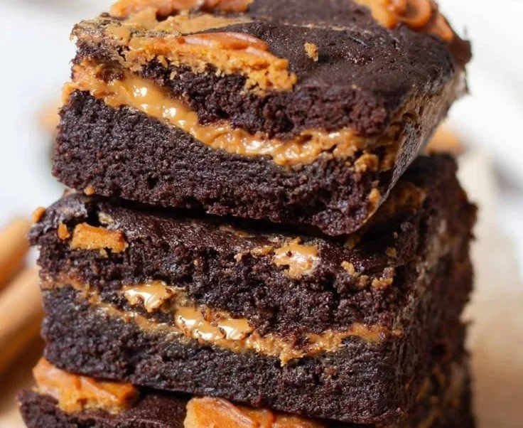 Spekulatius Brownies mit Lotus Biscoff Brotaufstrich
