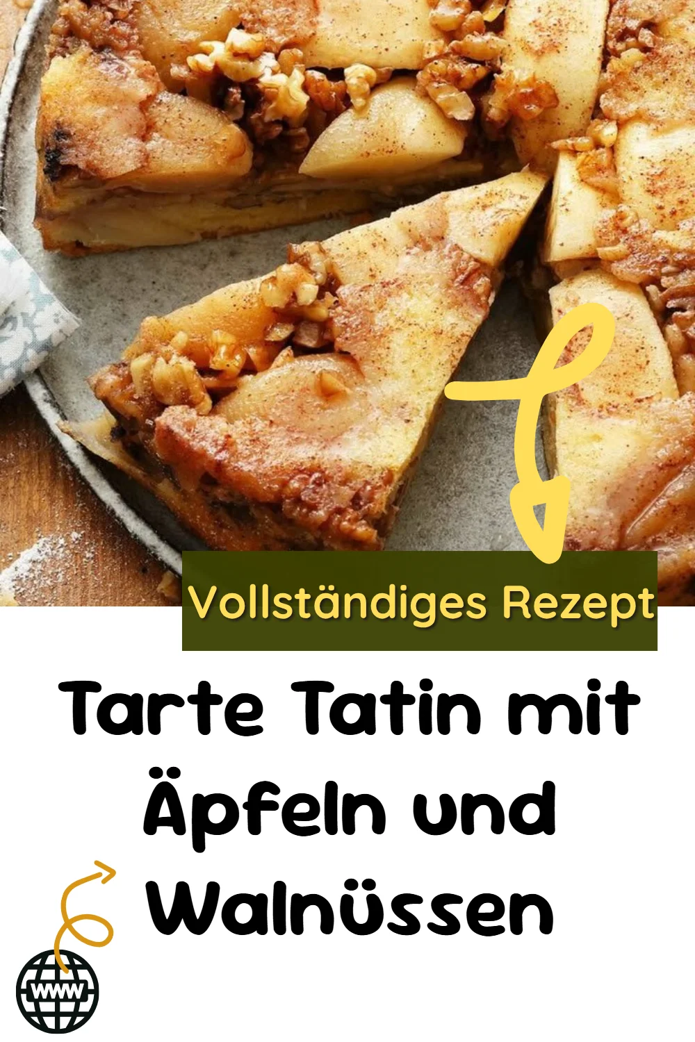Tarte Tatin mit Äpfeln und Walnüssen