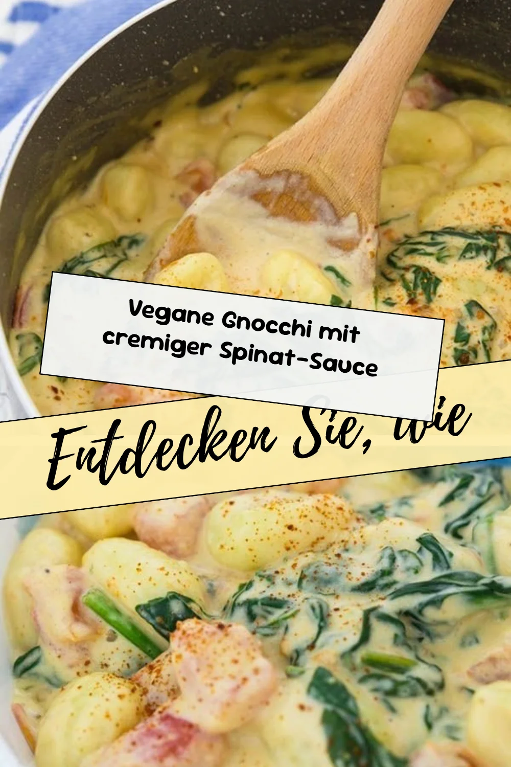 Vegane Gnocchi mit cremiger Spinat-Sauce