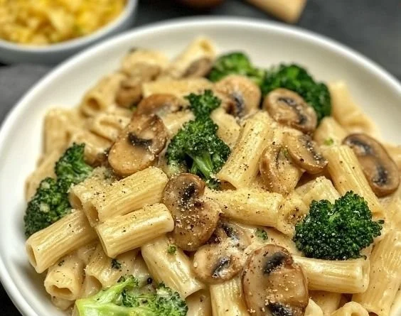 Vegane Pilz-Brokkoli-Pasta für 4 Personen – einfaches Rezept