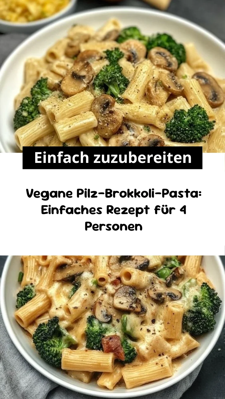 Vegane Pilz-Brokkoli-Pasta: Einfaches Rezept für 4 Personen